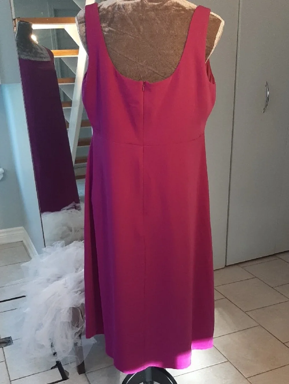 Ricki's๐True Purple Square-Neck Midi Dress with Side Slit Good Cond Sz 14 - Picture 6 of 11